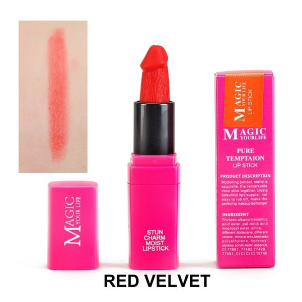 12 Colors Shape Penis Lipstick Long Lasting Moisturing Lipstick Sexy Red Velvet Lips Make Up Matte Waterproof Lipsticks Makeup