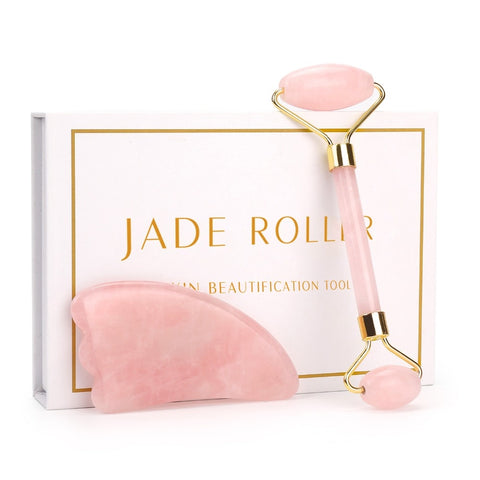 Natural Rose Quartz Facial Massage Crystal Stone Body Jade Massager DermaRoller Skincare Ice Roller Wrinkle Removal Beauty Tool