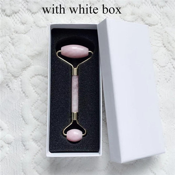 Natural Rose Quartz Facial Massage Crystal Stone Body Jade Massager DermaRoller Skincare Ice Roller Wrinkle Removal Beauty Tool