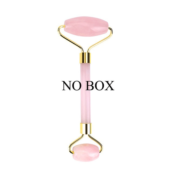 Natural Rose Quartz Facial Massage Crystal Stone Body Jade Massager DermaRoller Skincare Ice Roller Wrinkle Removal Beauty Tool