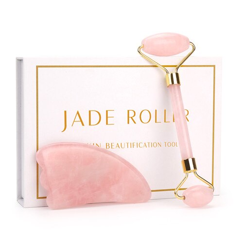 Natural Rose Quartz Facial Massage Crystal Stone Body Jade Massager DermaRoller Skincare Ice Roller Wrinkle Removal Beauty Tool
