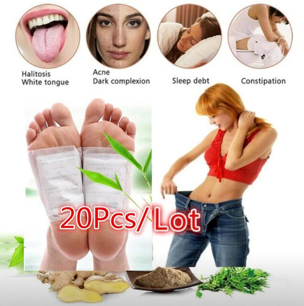 20pc/5pairs Detox Foot Patches Lose Weight Pad Body Toxins Anti Cellulite Herbal Adhesive Skincare Face Lift Tool Facial Fitness