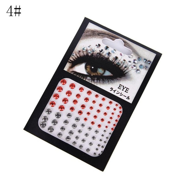 Fashion Tattoo Diamond Makeup Eyeliner Eyeshadow Face Sticker Jewel Eyes Makeup Crystal Eyes Sticker