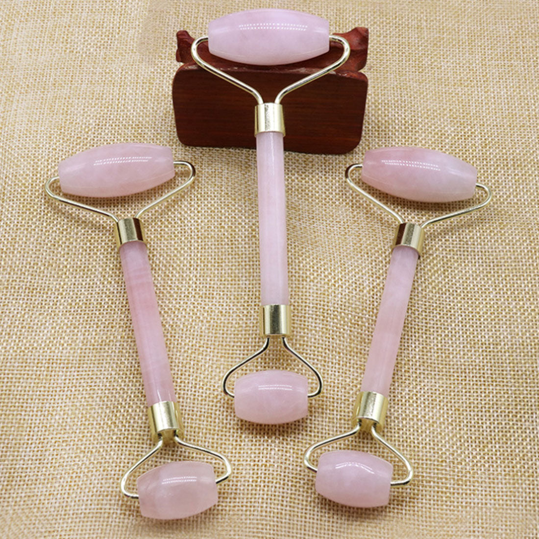 Facial Massage Skincare Ice Roller Crystal Stone Body Jade Massager Derma Roller Natural Pink Quartz Wrinkle Removal Beauty Tool