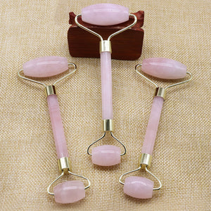 Facial Massage Skincare Ice Roller Crystal Stone Body Jade Massager Derma Roller Natural Pink Quartz Wrinkle Removal Beauty Tool