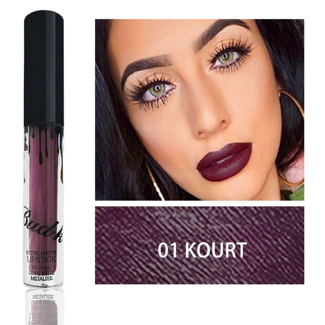 BUD K Brand liquid Kyliejenner lipstick glitter Sexy Color waterproof Long Lasting mate gloss pen Make up red matte lip baton
