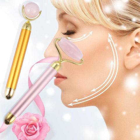 Jade Massage Roller Face-lifting tool Beauty Bar Jade Stone Facial Roller Face Vibration Skincare Massager Device